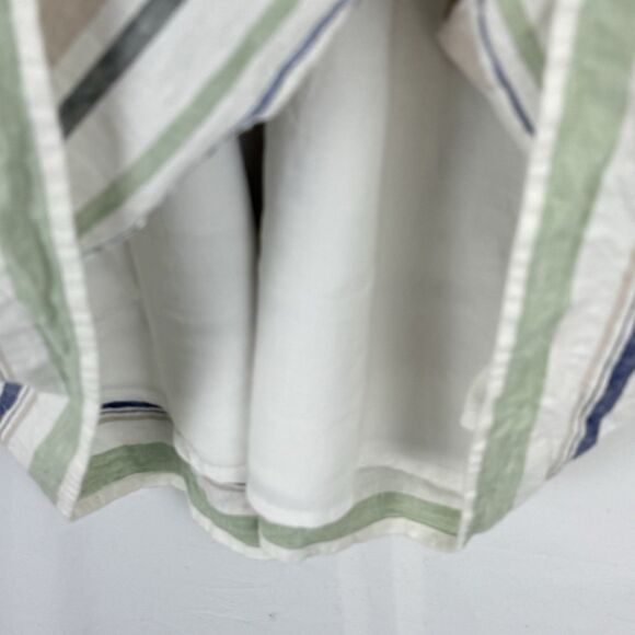 Miami Women's Striped Linen Blend Lined Keyhole Halter Dress Multicolor Size M - Picture 12 of 16